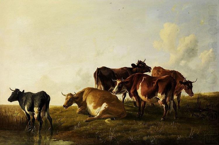 Thomas sidney cooper,R.A. Cattle in the pasture. china oil painting image